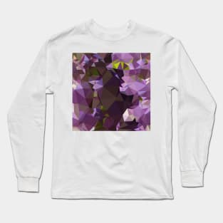 Rich Lilac Purple Abstract Low Polygon Background Long Sleeve T-Shirt